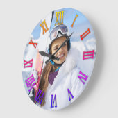 Girly Foto Heldere Regenboog Gradiënt Romeinse cij Grote Klok (Hoek)