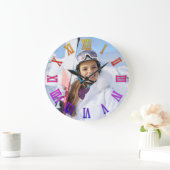 Girly Foto Heldere Regenboog Gradiënt Romeinse cij Grote Klok (Huis)