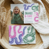 Girly Foto Snake Verjaardagsuitnodigingen Kaart