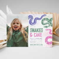 Girly Foto Snake Verjaardagsuitnodigingen