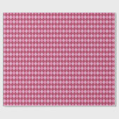 Girly framboos en roze kleine argyle patroon cadeaupapier (Vlak)