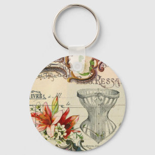 Girly franse land lelie Parijse  korset Sleutelhanger