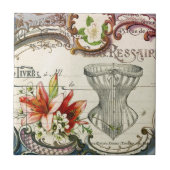 Girly franse land lelie Parijse  korset Tegeltje (Voorkant)