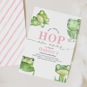 Girly Frog Birthday Party Invitation Kaart