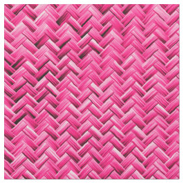 Girly Fuchsia Graphic Geometric Basket Weave Stof