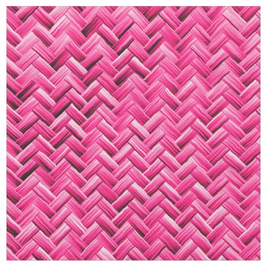 Girly Fuchsia Graphic Geometric Basket Weave Stof (Close Up)