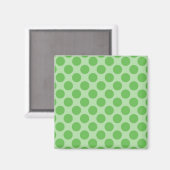 Girly Fun Cute Green Polka Dots Pattern on Green Magneet (Voorkant / Achterkant)