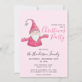 Girly Fun Gnome gepersonaliseerde roze kerst Kaart (Voorkant)