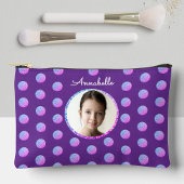 Girly Fun Paarse en Roze Glitter Polka Dots Foto Etui