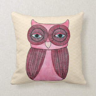 Girly Funky Modern Owl Art Cushion Kussen