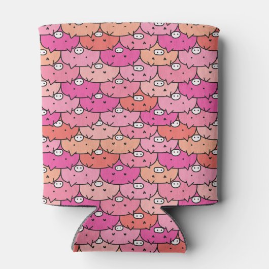 Girly Funny Pig Pattern Blikjeskoeler (Achterkant)