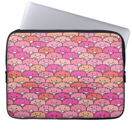 Girly Funny Pig Pattern Laptop Sleeve