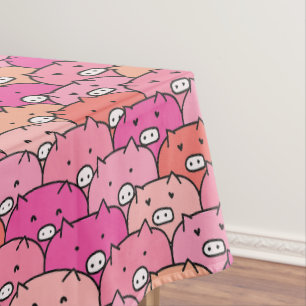 Girly Funny Pig Pattern Tafelkleed