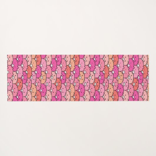 Girly Funny Pig Pattern Yogamat (Achterkant (horizontaal))