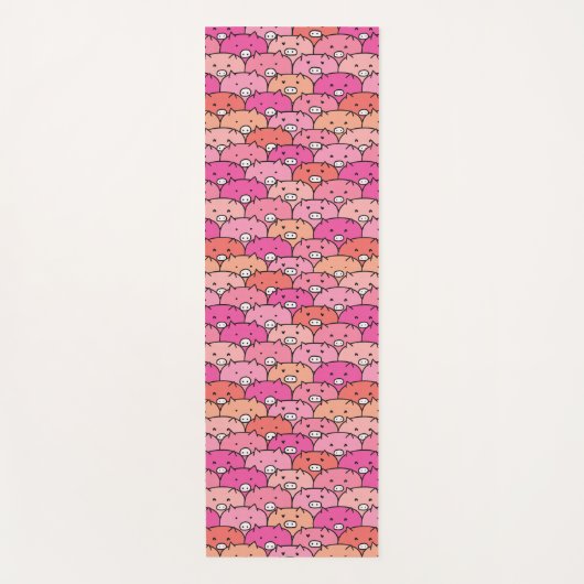 Girly Funny Pig Pattern Yogamat (Voorkant)