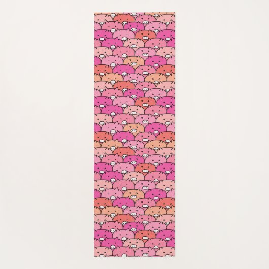 Girly Funny Pig Pattern Yogamat (Achterkant)
