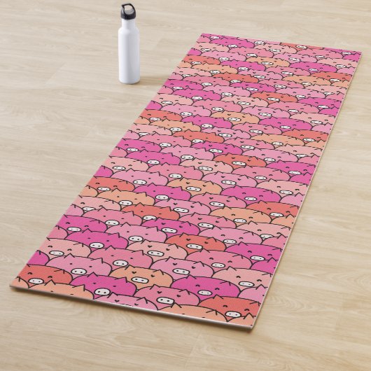 Girly Funny Pig Pattern Yogamat (In situ)