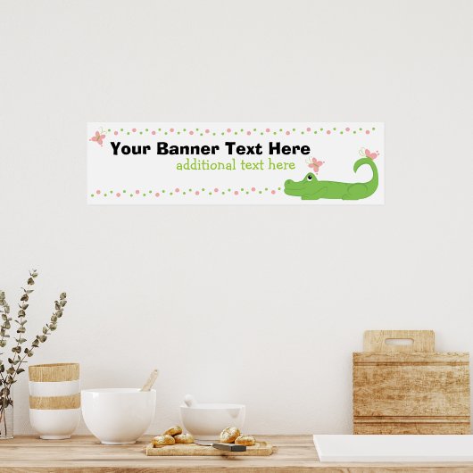 Girly Gator Banner Poster (Keuken)