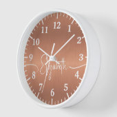 Girly Geborsteld Koper Metaal Wit Monogram Naam (Hoek)