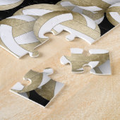 Girly gedempt goud wit volleyballen patroon legpuzzel (Zijkant)