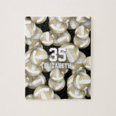 Girly gedempt goud wit volleyballen patroon legpuzzel (Verticaal)