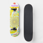 Girly Geel Abstract Persoonlijk Skateboard (Voorkant)