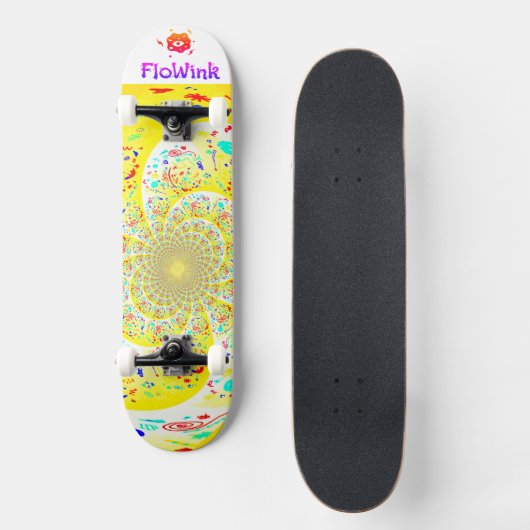 Girly Geel Abstract Persoonlijk Skateboard (Voorkant)