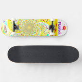 Girly Geel Abstract Persoonlijk Skateboard (Horizontaal)