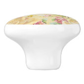 Girly Gele Rozen en Roze Daisies Keramische Knop (Zijkant)