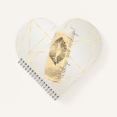 Girly Geometric, Gold Brush Stroke, Glittery Lips Notitieboek (Voorkant)