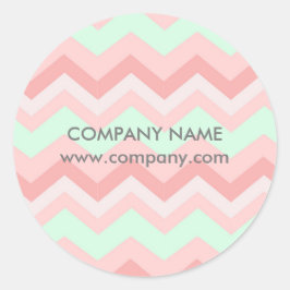 Girly Geometric Patroon roze en munt chevron Ronde Sticker