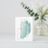 *~* Girly Geometric Silver Turquoise Waterverf Visitekaartje (Staand voorkant)