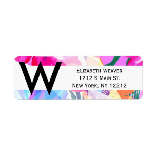 Girly Geometric Triangle Flowers Patroon Etiket