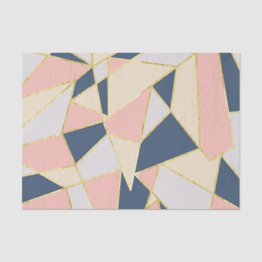 Girly Geometric Triangles met Faux Gold Tissuepapier (Voorkant)