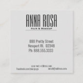 *~* Girly Geometric Turquoise & Silver Waterverf Vierkante Visitekaartje (Achterkant)