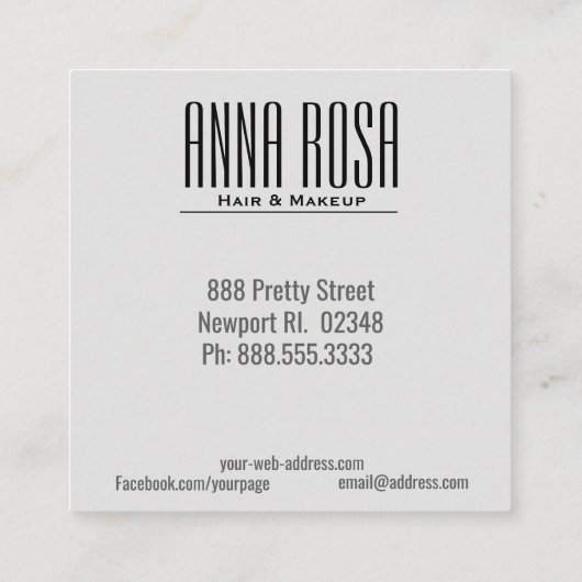 *~* Girly Geometric Turquoise & Silver Waterverf Vierkante Visitekaartje (Achterkant)