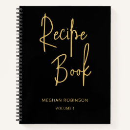 Girly Gepersonaliseerd Kookboek Zwart Receptenboek Notitieboek