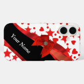 girly gepersonaliseerde rood en wit Case-Mate iPhone case (Achterkant (horizontaal))