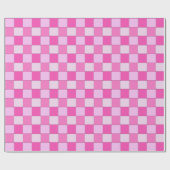 Girly geruit roze geweven patroon cadeaupapier (Vlak)