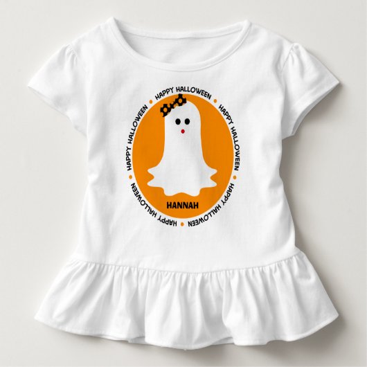 Girly Ghost Halloween Personalized Kinder Shirts (Voorkant)