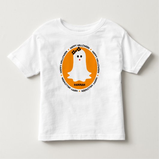 Girly Ghost Halloween Personalized Kinder Shirts (Voorkant)