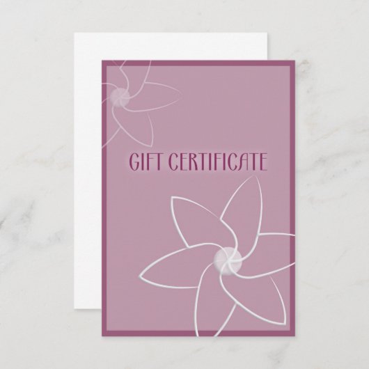 Girly gift certificate (Voorkant / Achterkant)