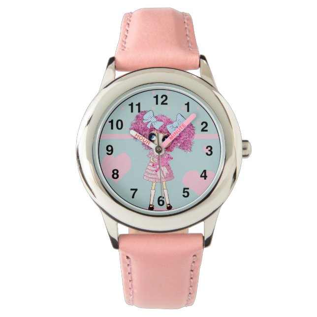 Girly Gifts Gepersonaliseerde Harajuku meisje Horloge (Voorkant)