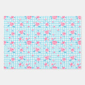 girly gingham check pattern inpakpapier vel (Voorkant 3)