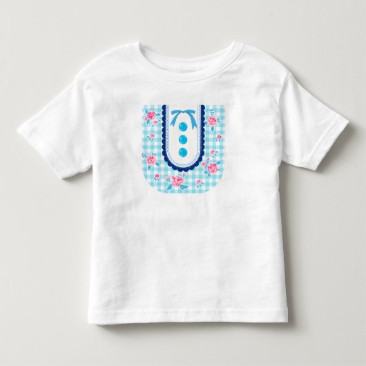 Girly gingham check pattern with cute ribbon kinder shirts (Voorkant)