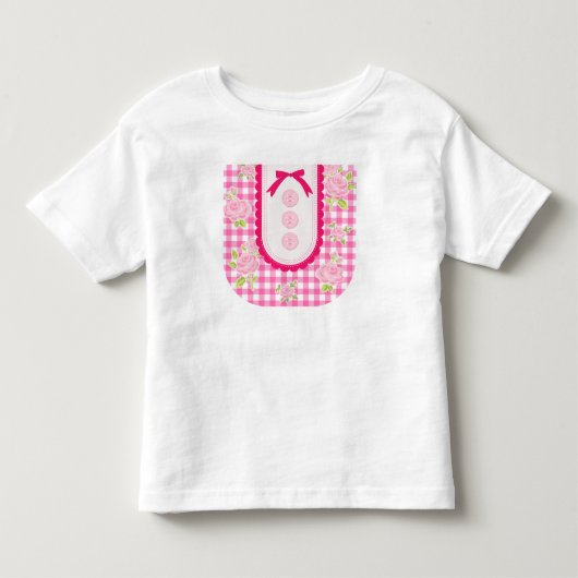 Girly gingham check pattern with cute ribbon kinder shirts (Voorkant)