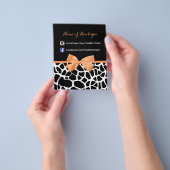 Girly Giraffe print Oranje Bow Mode Boutique Flyer (Hand)