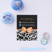 Girly Giraffe print Oranje Bow Mode Boutique Flyer (Enkel)