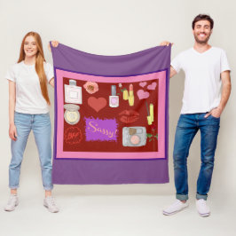 Girly Girl Fleece Blanket Deken