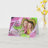 Girly Girl Heart Moederdag Blank Kaart (Gele Bloem)